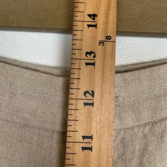 Island Importer Women’s Linen Pants Crop Wide Leg Size 32 Color Cream Pockets - Picture 6 of 9